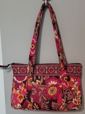 Vera Bradley Quilted Pink Floral Tote Handbag